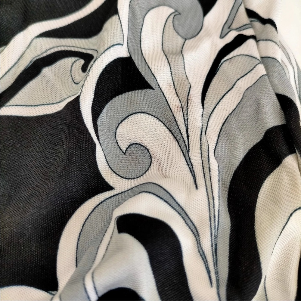 Emilio Pucci Black and White Print Dress Size 38 - Picture 9 of 11